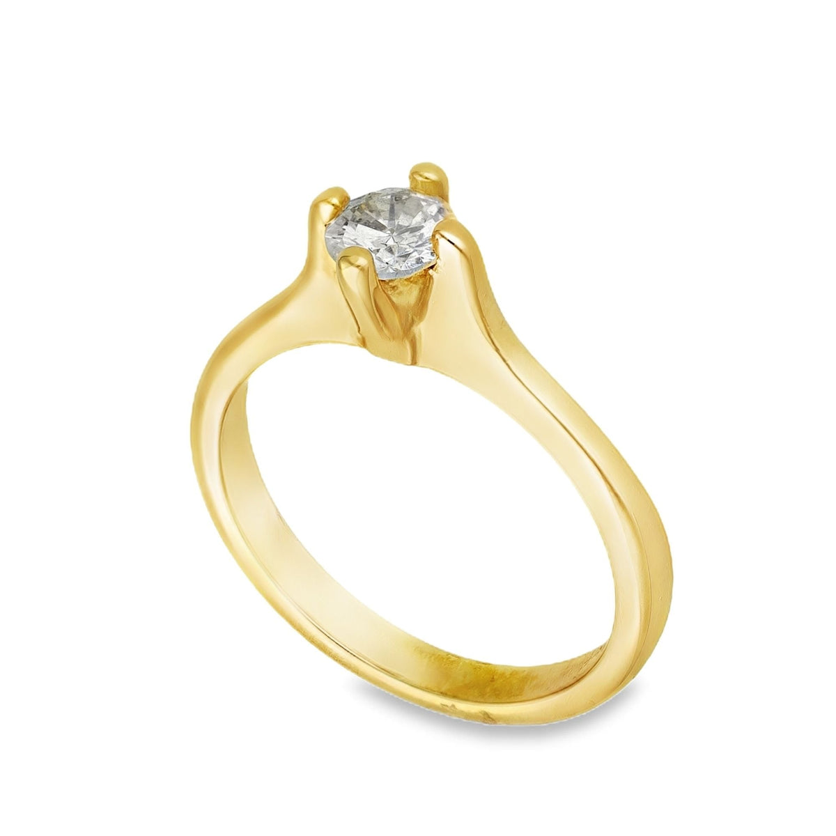 18ct Yellow Gold Diamond Engagement Ring - Size J½ - 0.38ct
