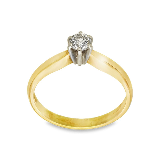 18ct Yellow Gold Diamond Engagement Ring - Size K½ - 0.26ct