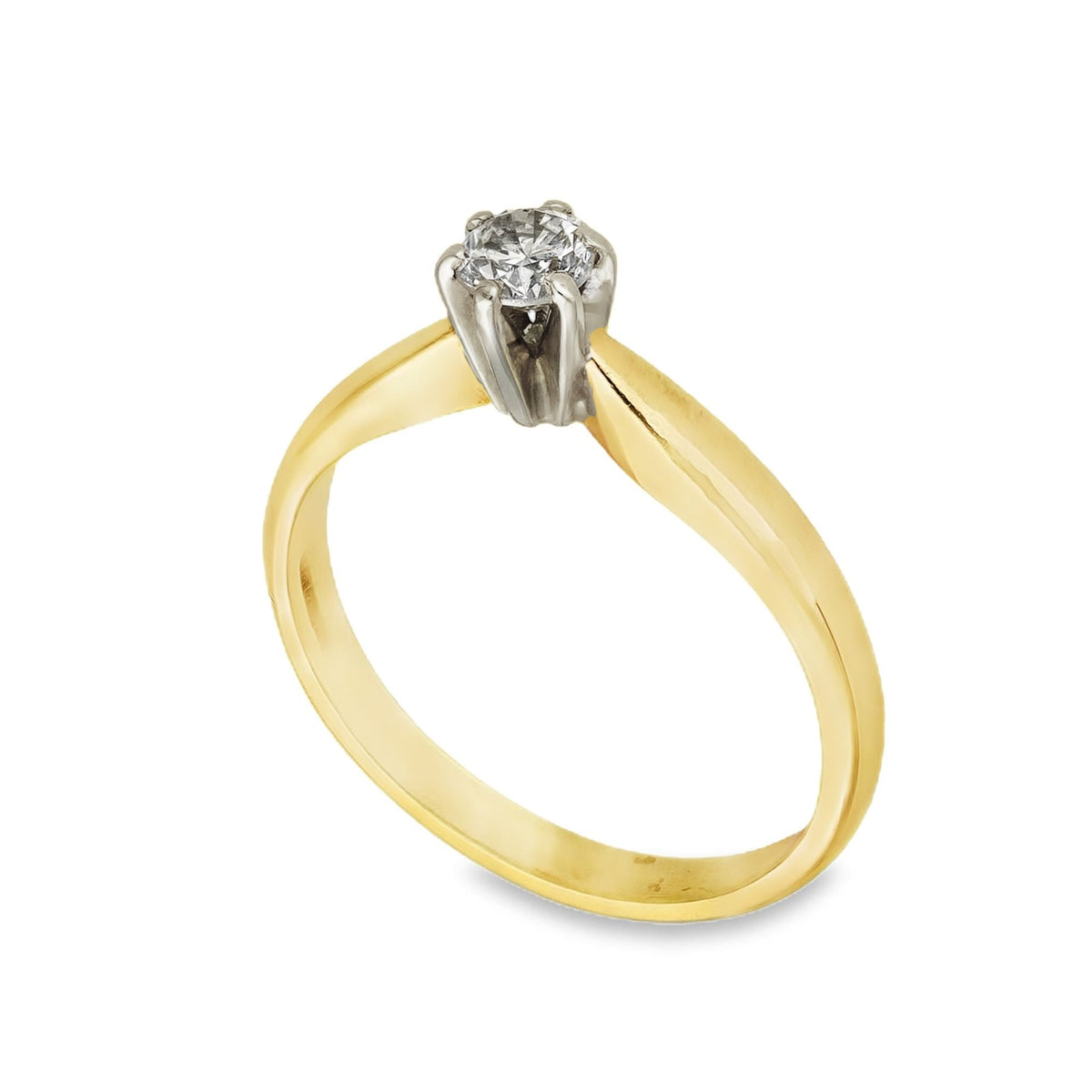 18ct Yellow Gold Diamond Engagement Ring - Size K½ - 0.26ct