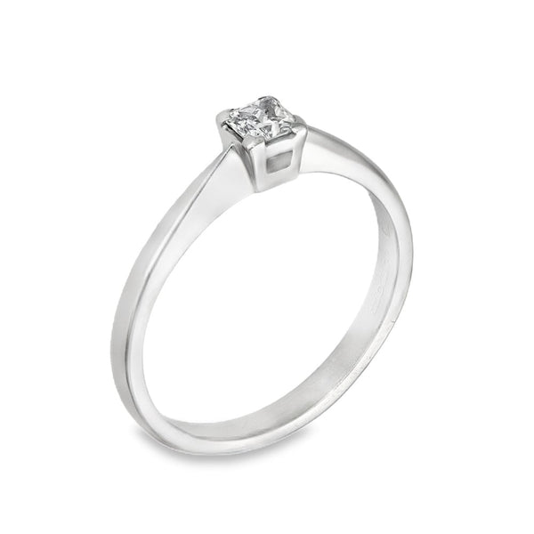 18ct White Gold Diamond Engagement Ring - Size N½ - 0.23ct