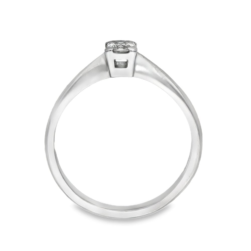 18ct White Gold Diamond Engagement Ring - Size N½ - 0.23ct