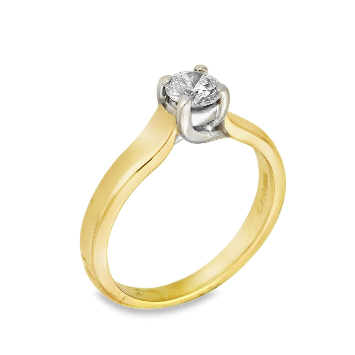 18ct Yellow Gold Diamond Engagement Ring - Size I - 0.32ct