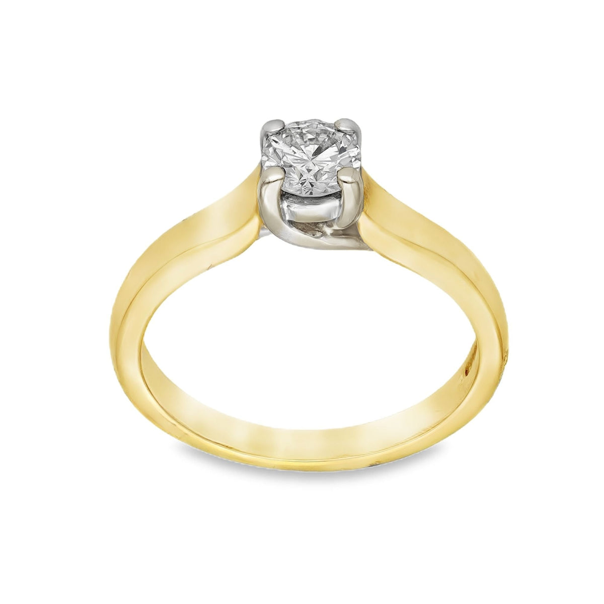 18ct Yellow Gold Diamond Engagement Ring - Size I - 0.32ct