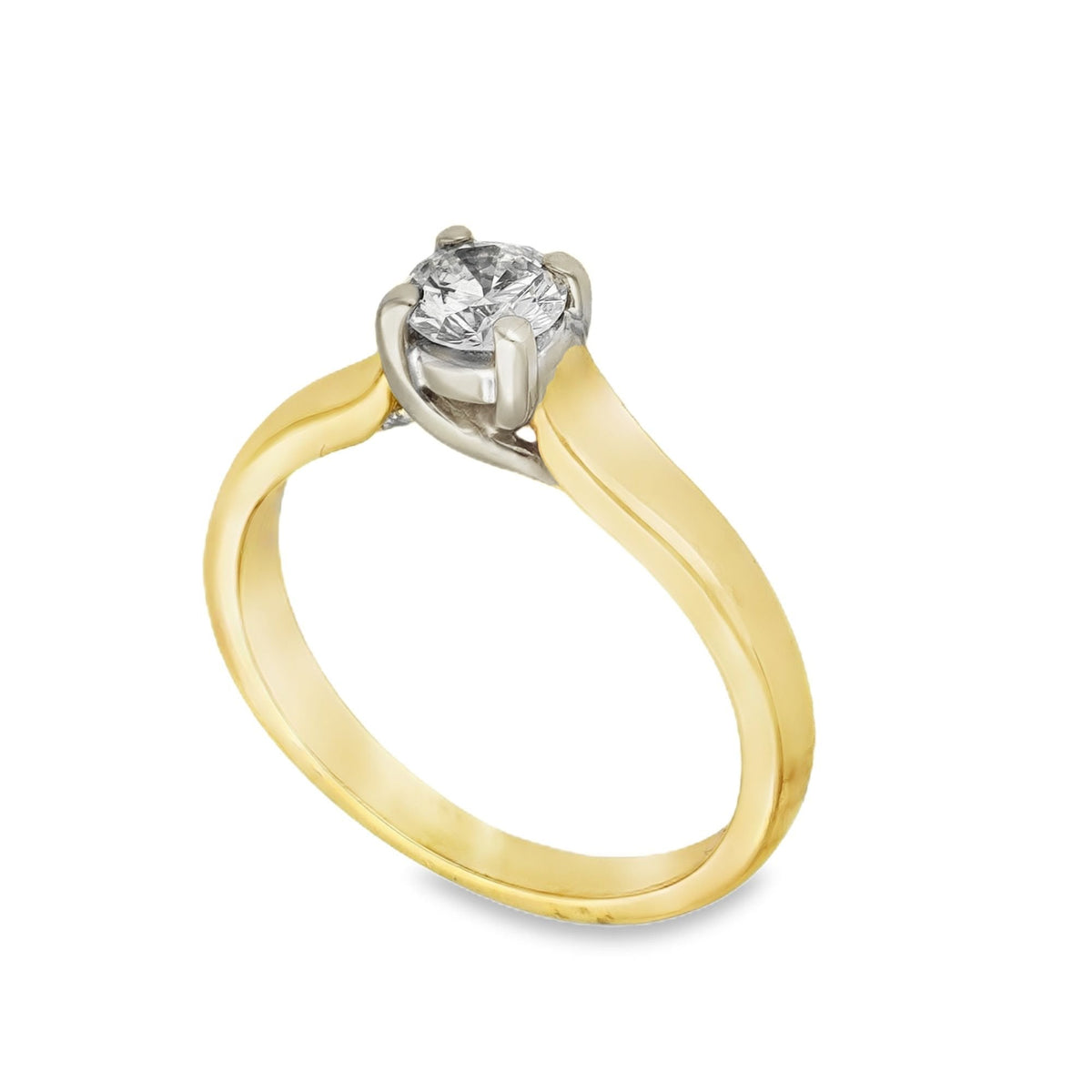 18ct Yellow Gold Diamond Engagement Ring - Size I - 0.32ct