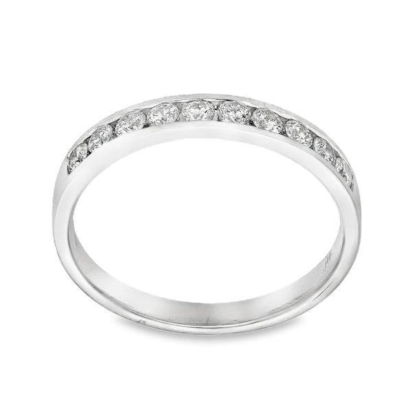 9ct White Gold Half-Eternity Diamond Ring - Size K½ - 0.33ct