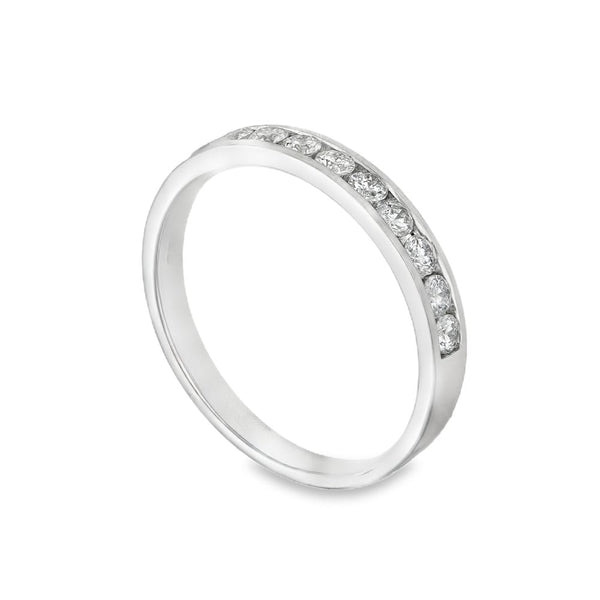 9ct White Gold Half-Eternity Diamond Ring - Size K½ - 0.33ct