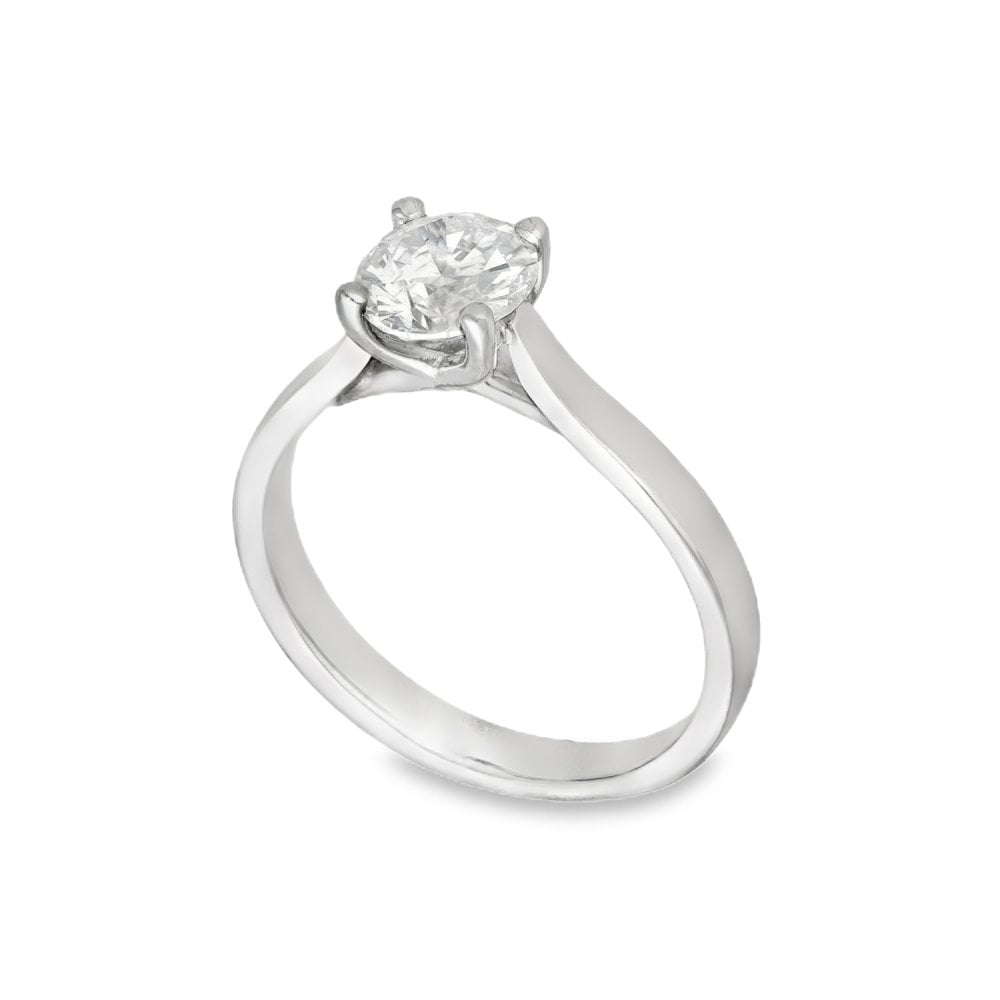 18ct White Gold Diamond Engagement Ring - Size L - 1.02ct