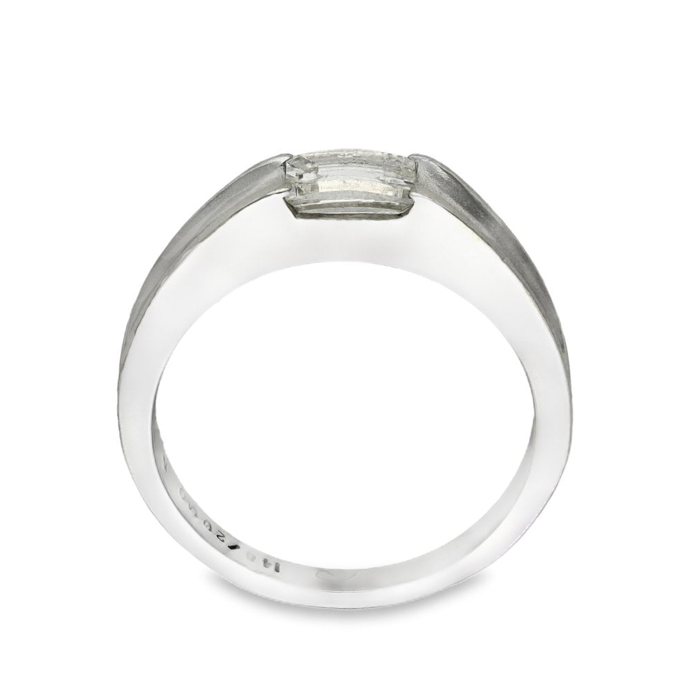 Platinum Millennium-Cut Diamond Solitaire Ring - Size J½ -0.64ct