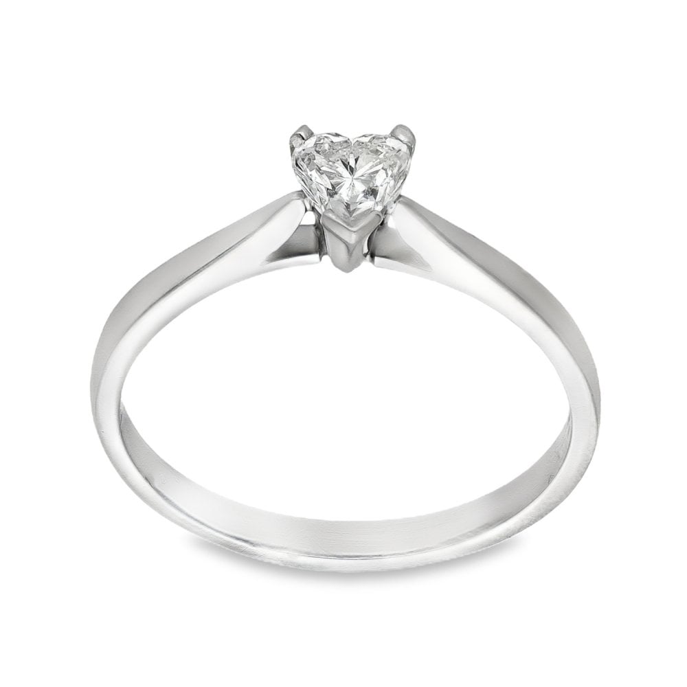 950 Platinum Diamond Engagement Ring - Size O - 0.38ct