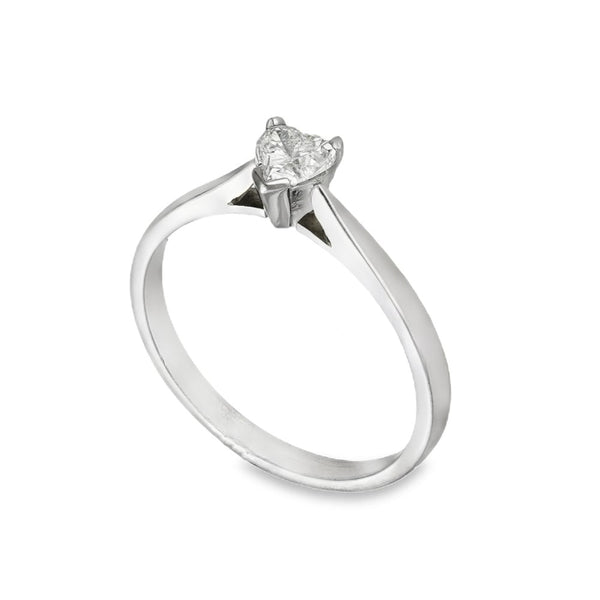 950 Platinum Diamond Engagement Ring - Size O - 0.38ct