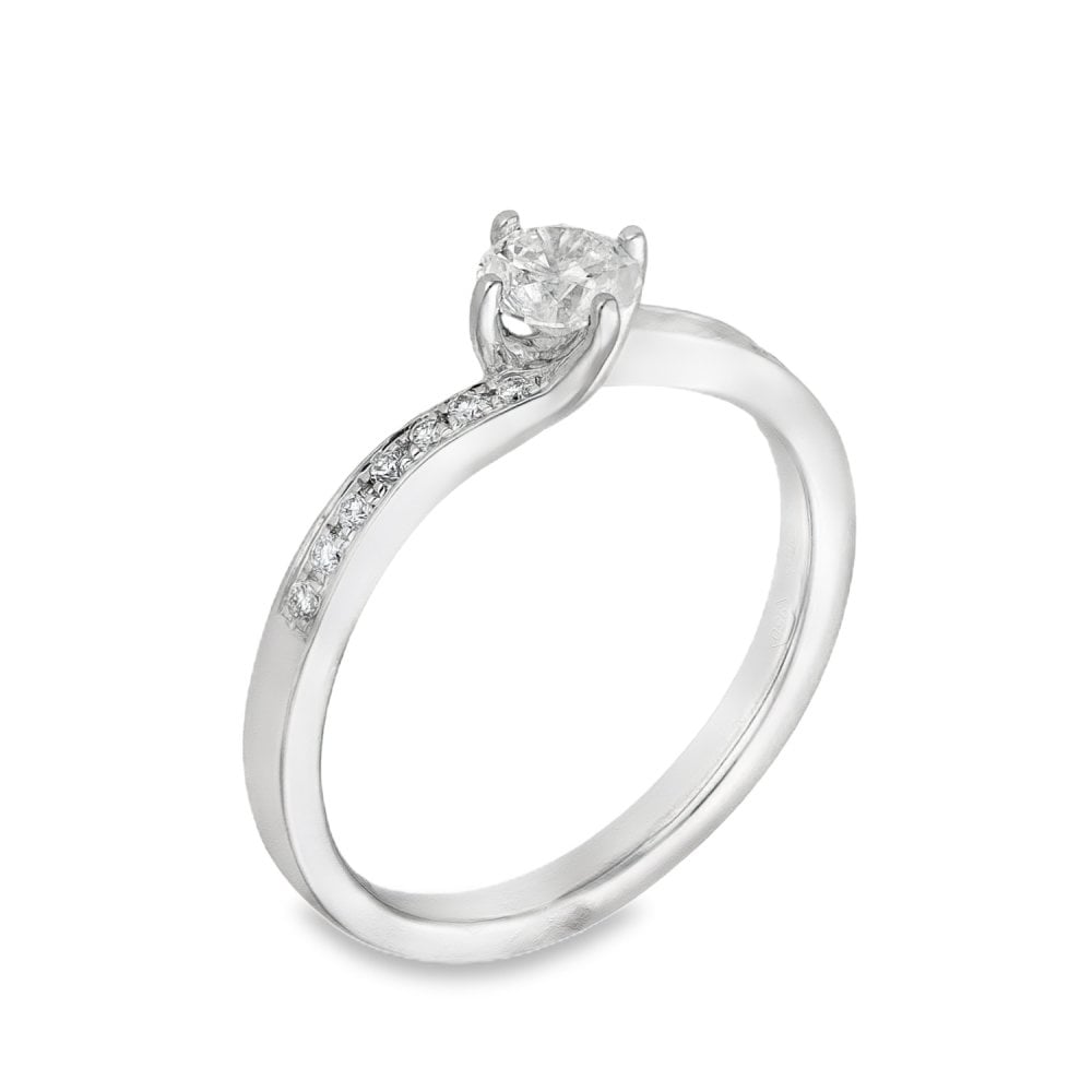 950 Platinum Diamond Engagement Ring - Size L½ - 0.44ct