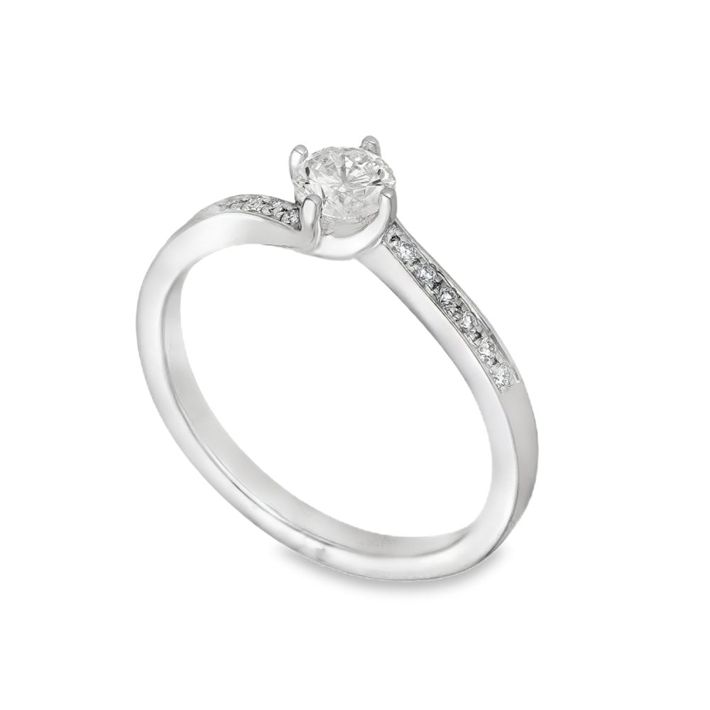 950 Platinum Diamond Engagement Ring - Size L½ - 0.44ct