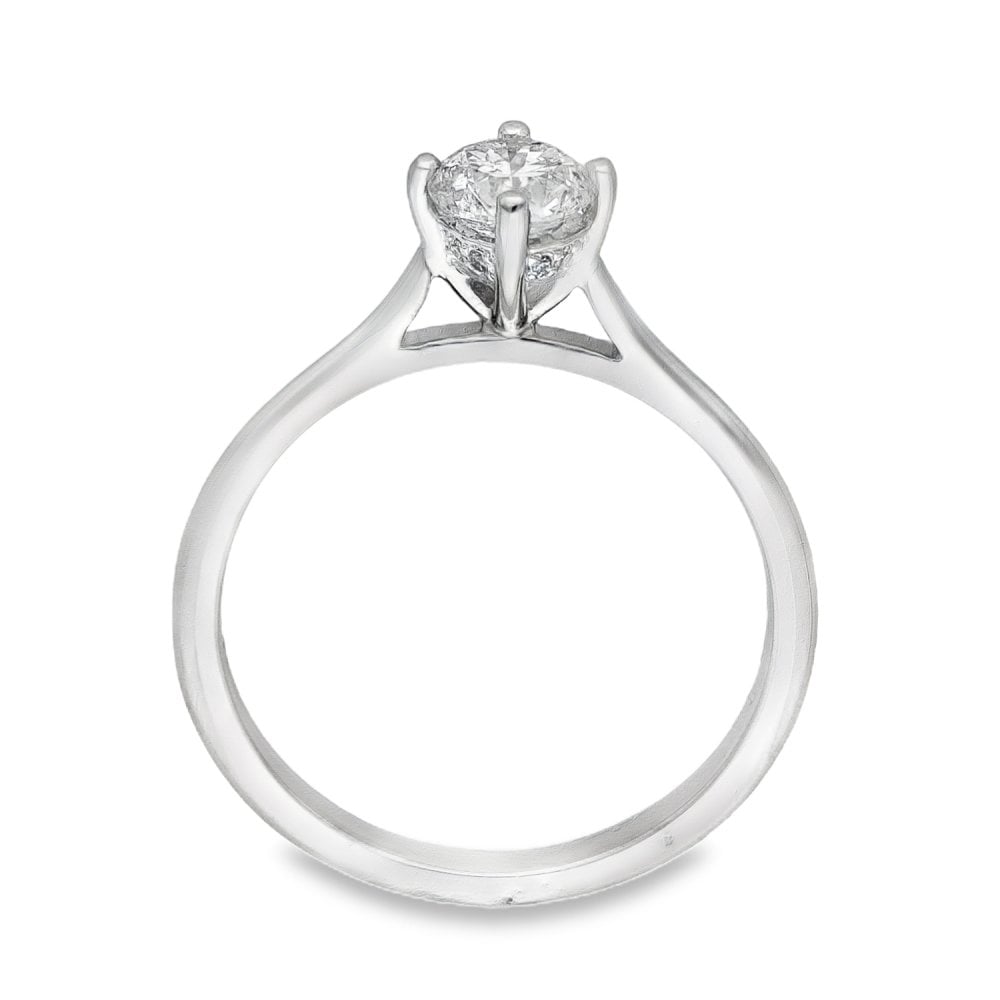 950 Platinum Diamond Engagement Ring - Size K - 0.48ct