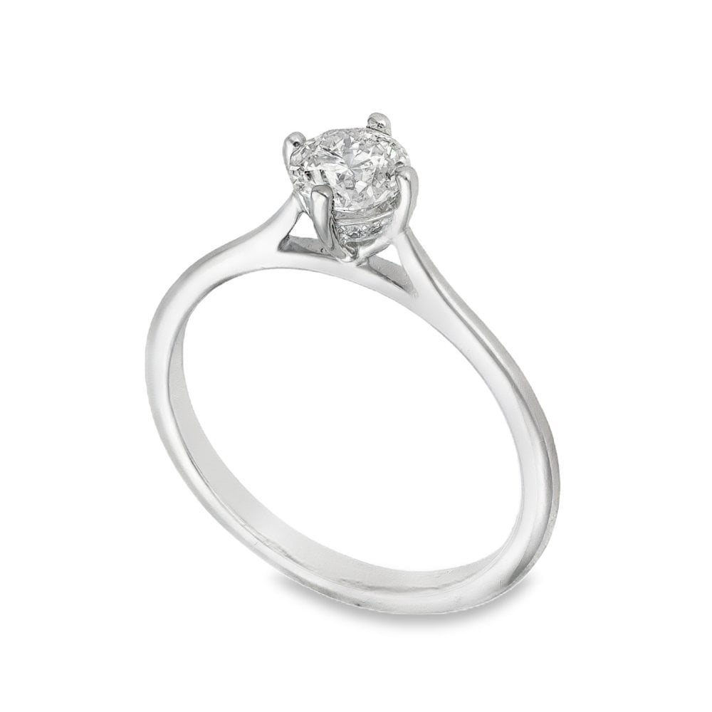 950 Platinum Diamond Engagement Ring - Size K - 0.48ct