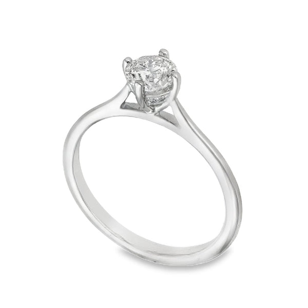 950 Platinum Diamond Engagement Ring - Size K - 0.48ct