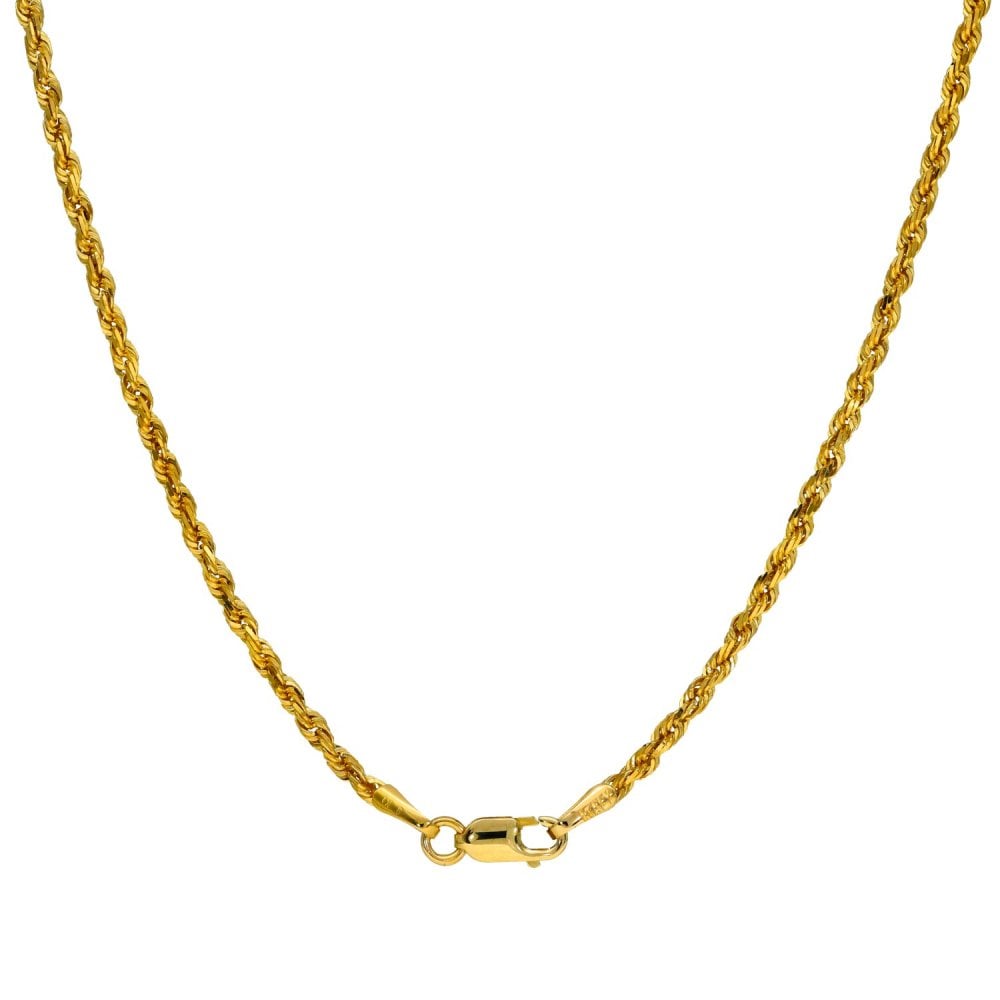9ct Yellow Gold Solid Rope Chain - 20" - 6.3g