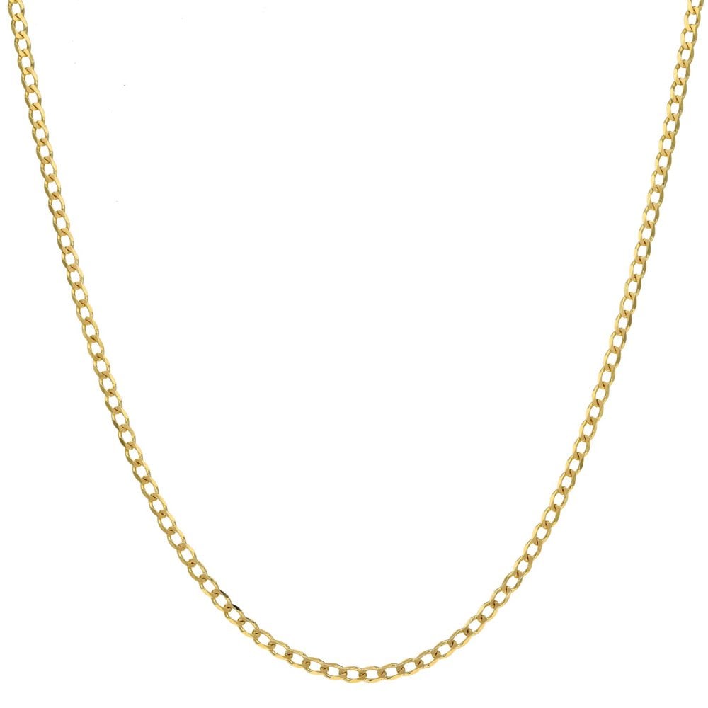 9ct Yellow Gold Open Curb Chain - 24" - 3.0g