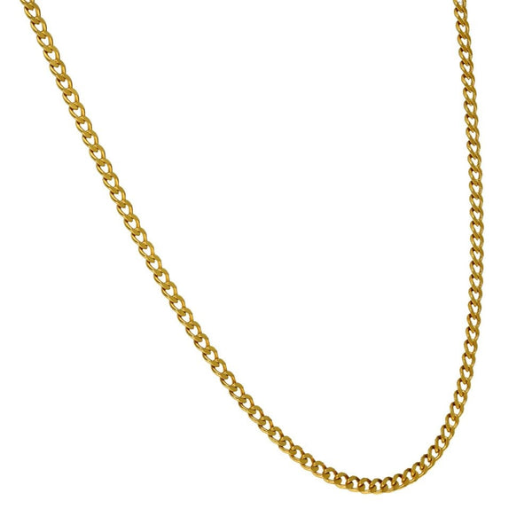 9ct Yellow Gold Closed Curb Chain - 24" - 5.9g