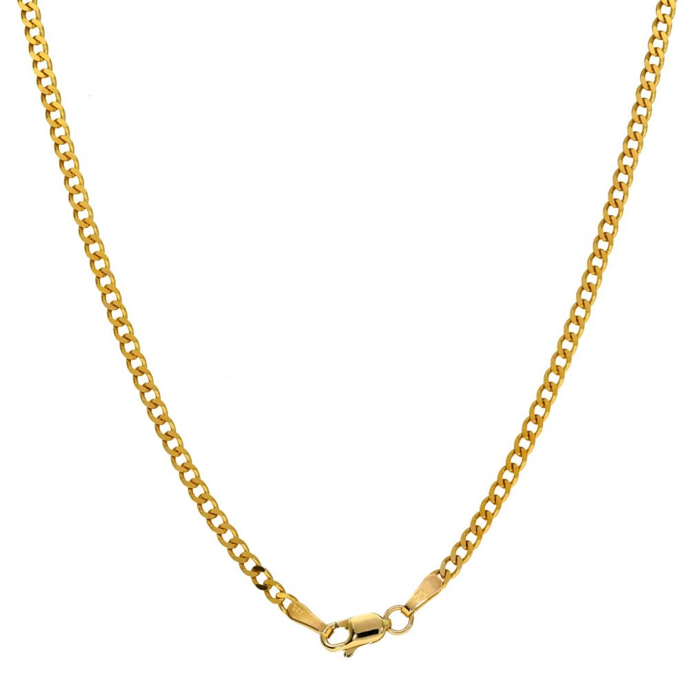 9ct Yellow Gold Closed Curb Chain - 24" - 5.9g