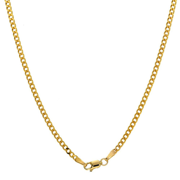 9ct Yellow Gold Closed Curb Chain - 24" - 5.9g