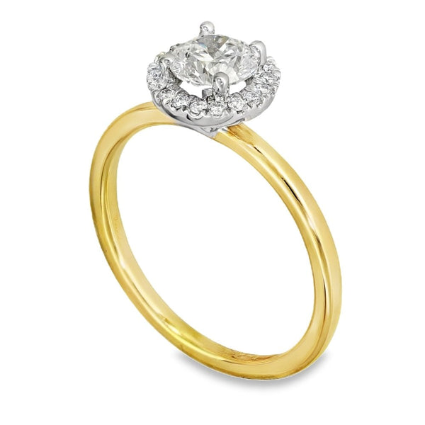 18ct Yellow Gold Diamond Cluster Ring - Size M½ - 0.80ct