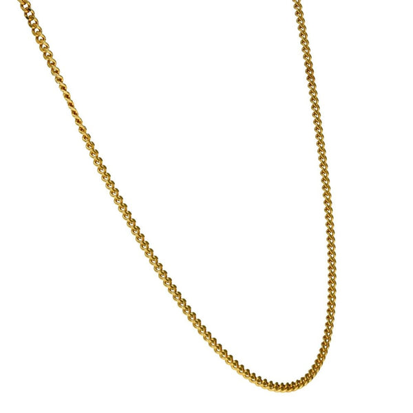 9ct Yellow Gold Closed Curb Chain - 18" - 4.8g