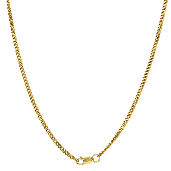 9ct Yellow Gold Closed Curb Chain - 18" - 4.8g