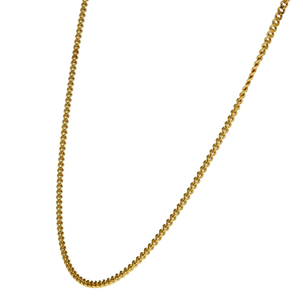 9ct Yellow Gold Closed Curb Chain - 18" - 4.8g