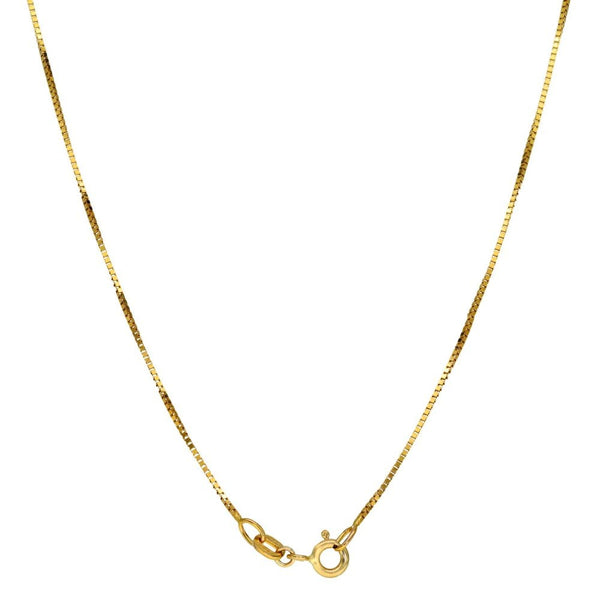 9ct Yellow Gold Pearl Drop & Knot Box Chain - 17" - 2.5g