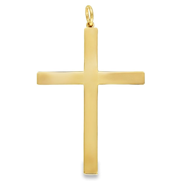 9ct Yellow Gold Engraved Cross Pendant - 38x53x2mm - 11.3g