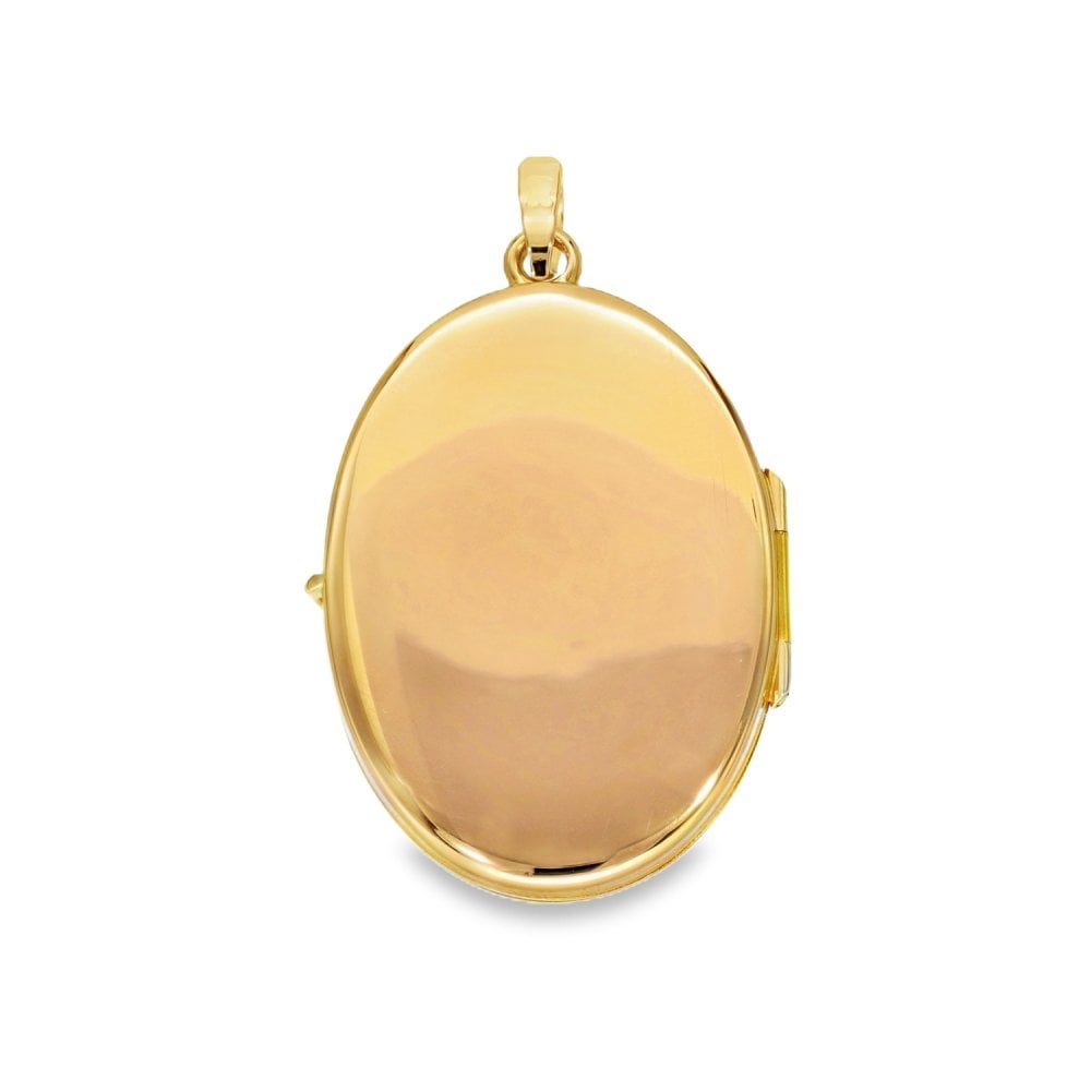 9ct Yellow Gold Dove & Flower Locket - 21x30x5mm - 3.2g