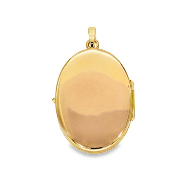 9ct Yellow Gold Dove & Flower Locket - 21x30x5mm - 3.2g