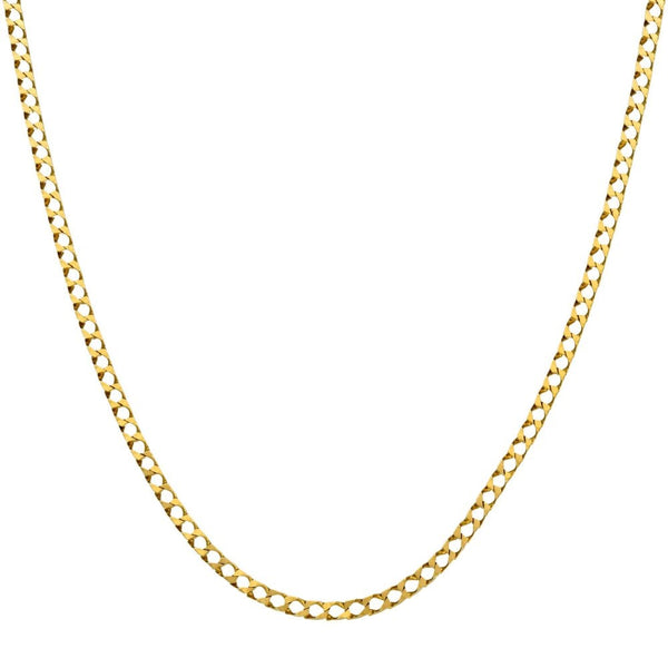 9ct Yellow Gold Open Square Curb Chain - 18" - 3.8g