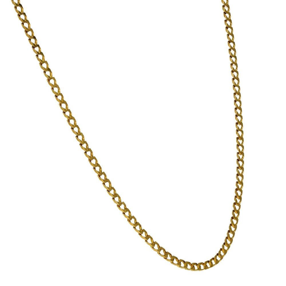 9ct Yellow Gold Open Square Curb Chain - 18" - 3.8g