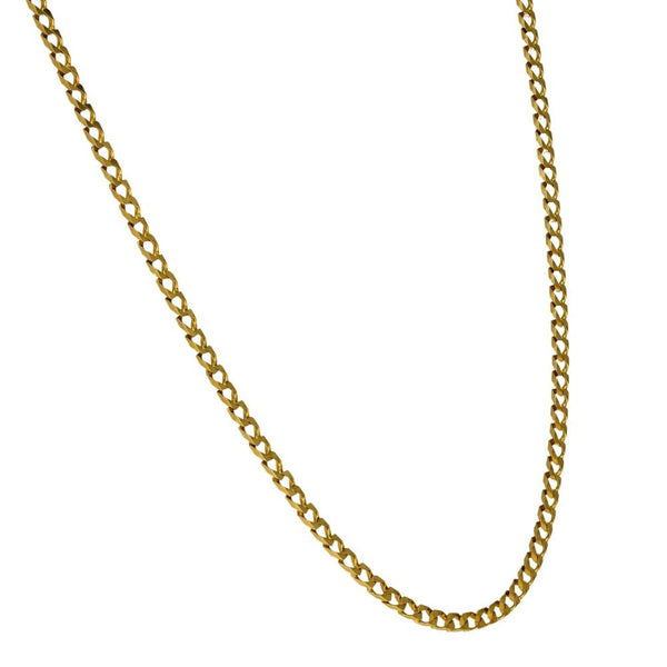 9ct Yellow Gold Open Square Curb Chain - 18" - 3.8g