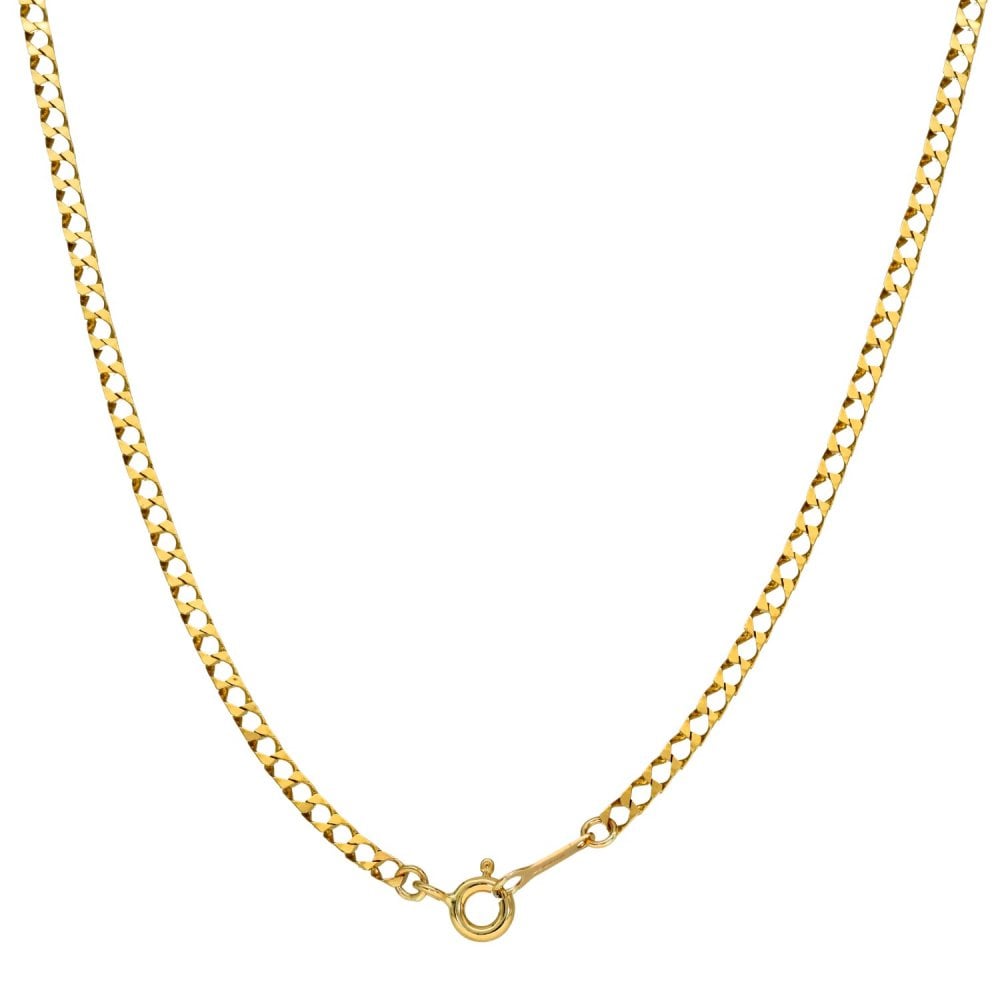 9ct Yellow Gold Open Square Curb Chain - 18" - 3.8g