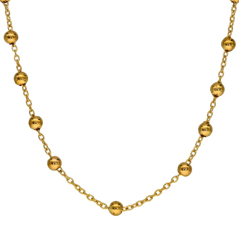 9ct Yellow Gold Rosary Bead Necklace - 30" - 19.1g