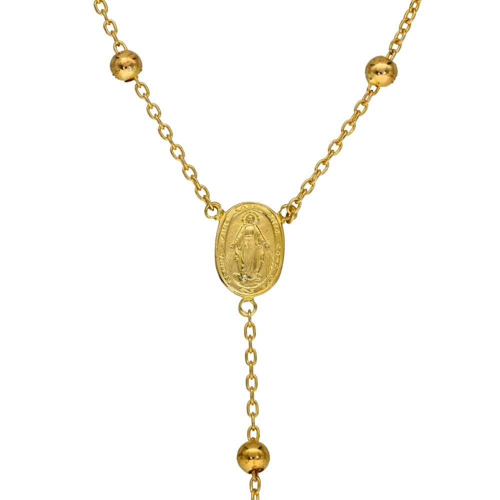 9ct Yellow Gold Rosary Bead Necklace - 30" - 19.1g