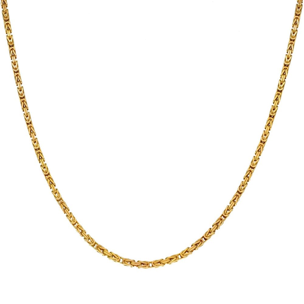 9ct Yellow Gold Byzantine Chain - 16" - 8.1g
