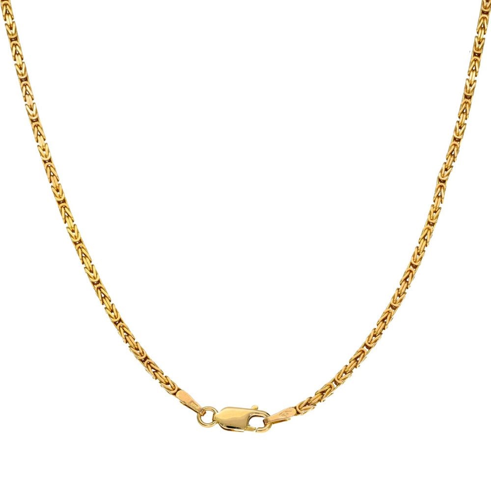 9ct Yellow Gold Byzantine Chain - 16" - 8.1g
