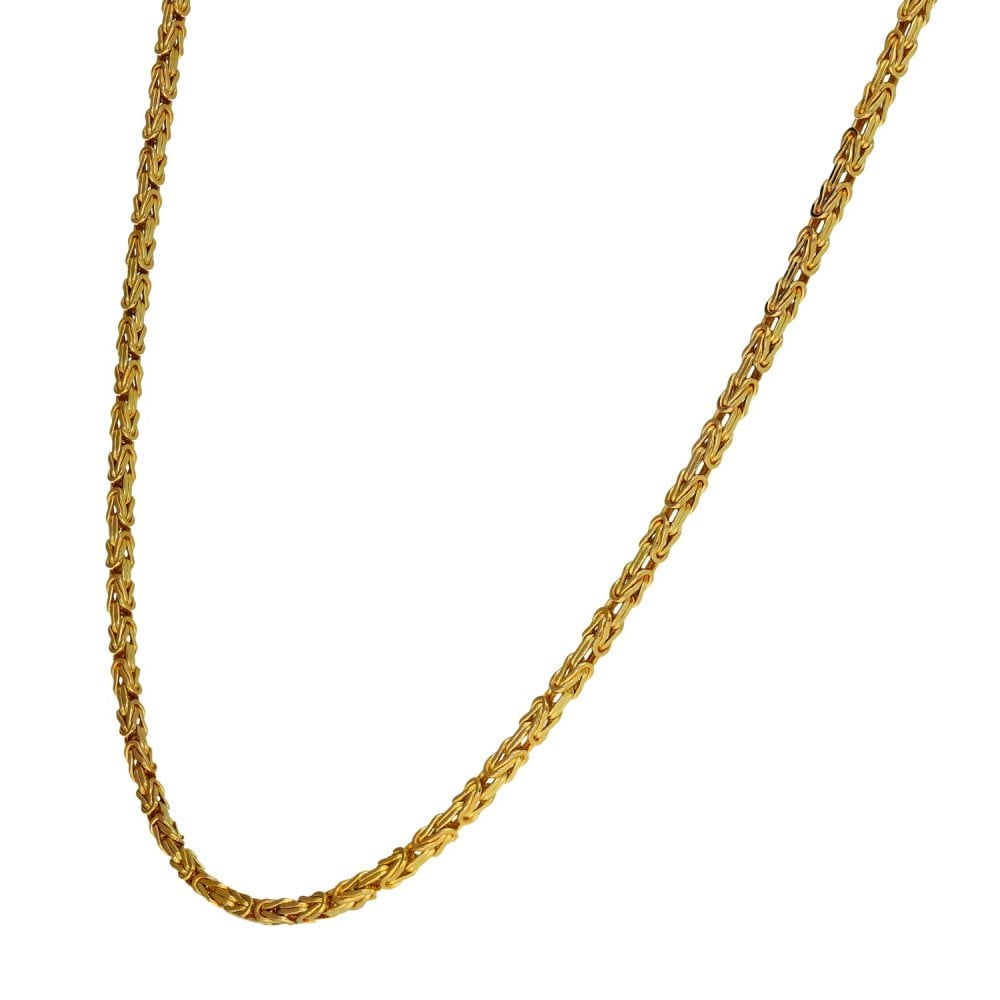 9ct Yellow Gold Byzantine Chain - 16" - 8.1g