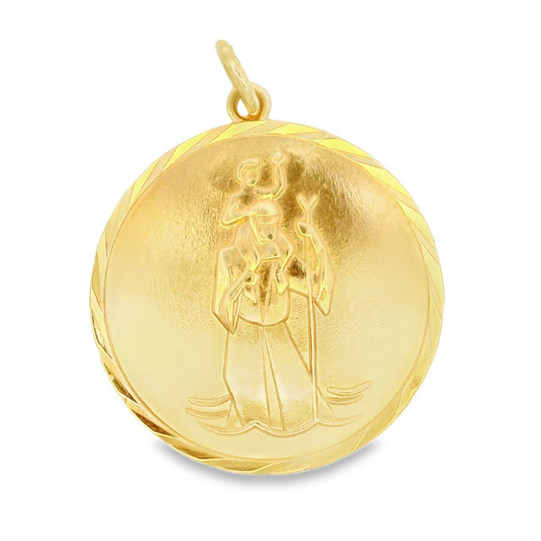 9ct Yellow Gold St. Christopher Medallion - 26x29mm - 7.7g