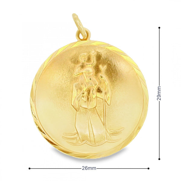 9ct Yellow Gold St. Christopher Medallion - 26x29mm - 7.7g