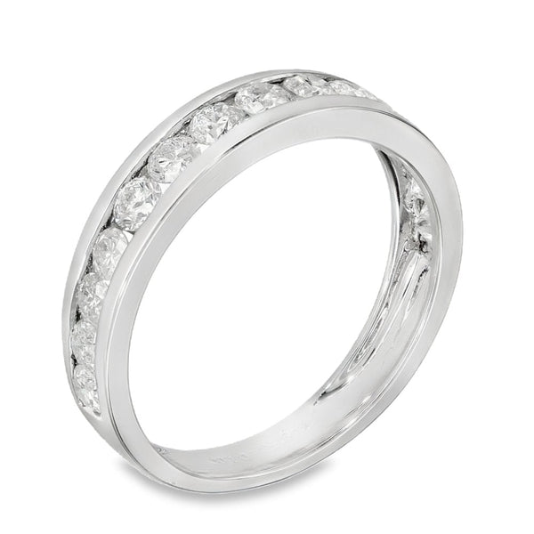 18ct White Gold Diamond Half-Eternity Ring - Size O - 1.00ct