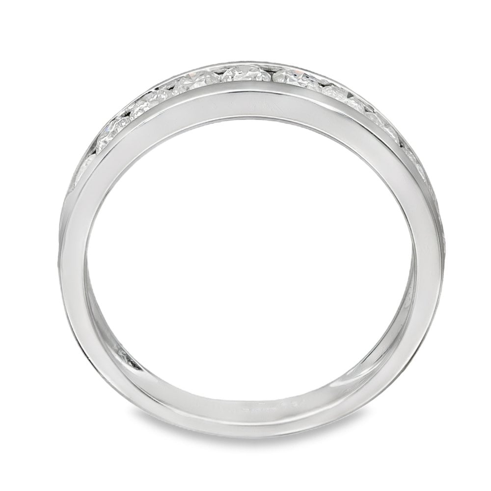 18ct White Gold Diamond Half-Eternity Ring - Size O - 1.00ct