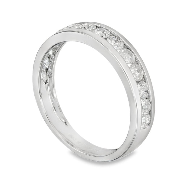 18ct White Gold Diamond Half-Eternity Ring - Size O - 1.00ct