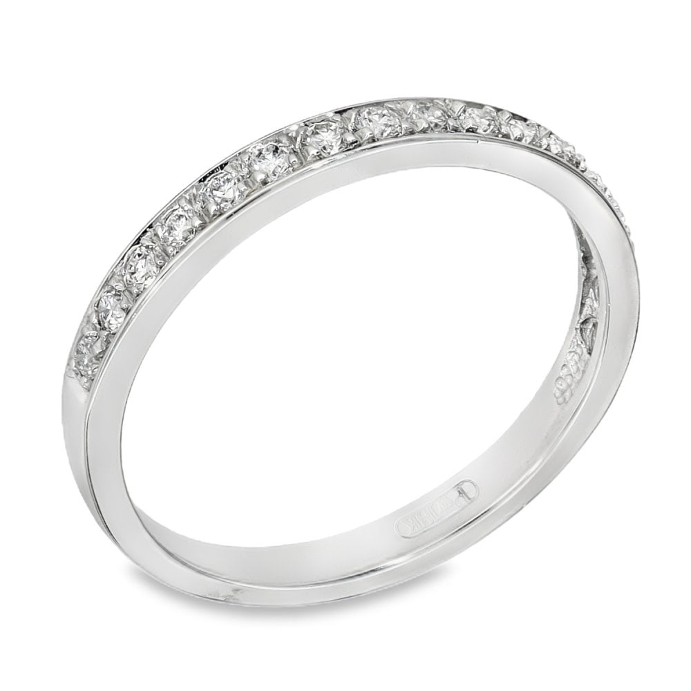 18ct White Gold Diamond Half-Eternity Ring - Size M - 0.25ct