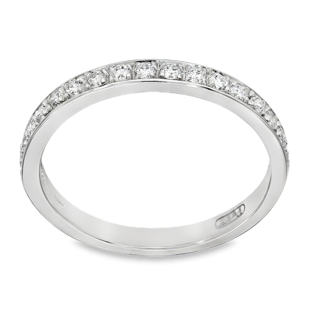 18ct White Gold Diamond Half-Eternity Ring - Size M - 0.25ct