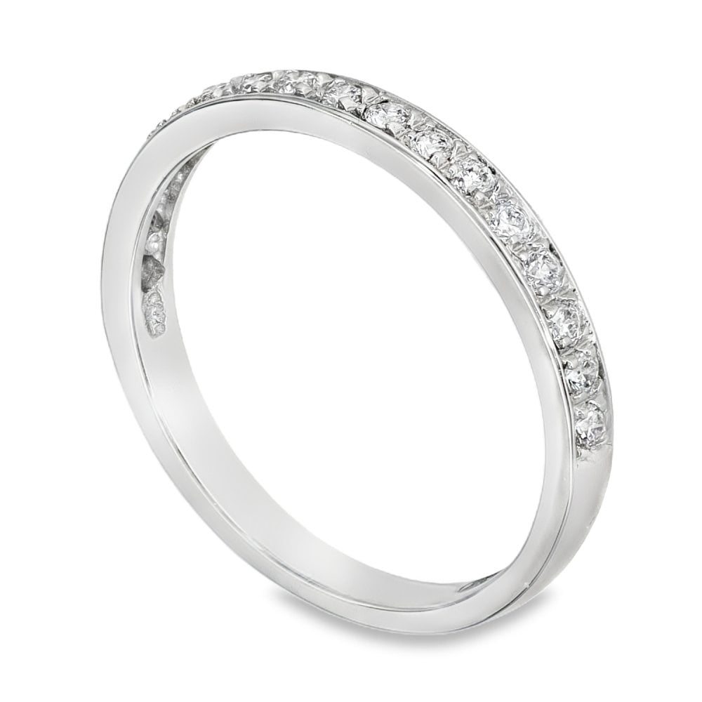 18ct White Gold Diamond Half-Eternity Ring - Size M - 0.25ct