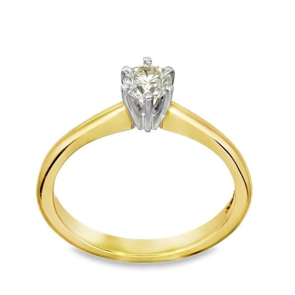 18ct Yellow Gold Diamond Engagement Ring - Size L½ - 0.33ct